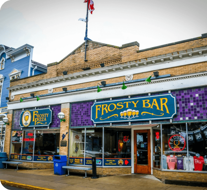 exterior of frosty bar